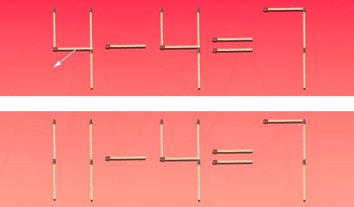 Puzzle matemático: só tens de arrastar um palito de fósforo Puzzle de matemática: só é preciso arrastar um palito de fósforo