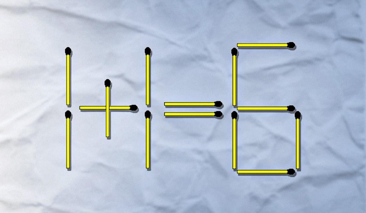 Um fósforo deve ser deitado fora e o outro reorganizado: um teste de QI difícil