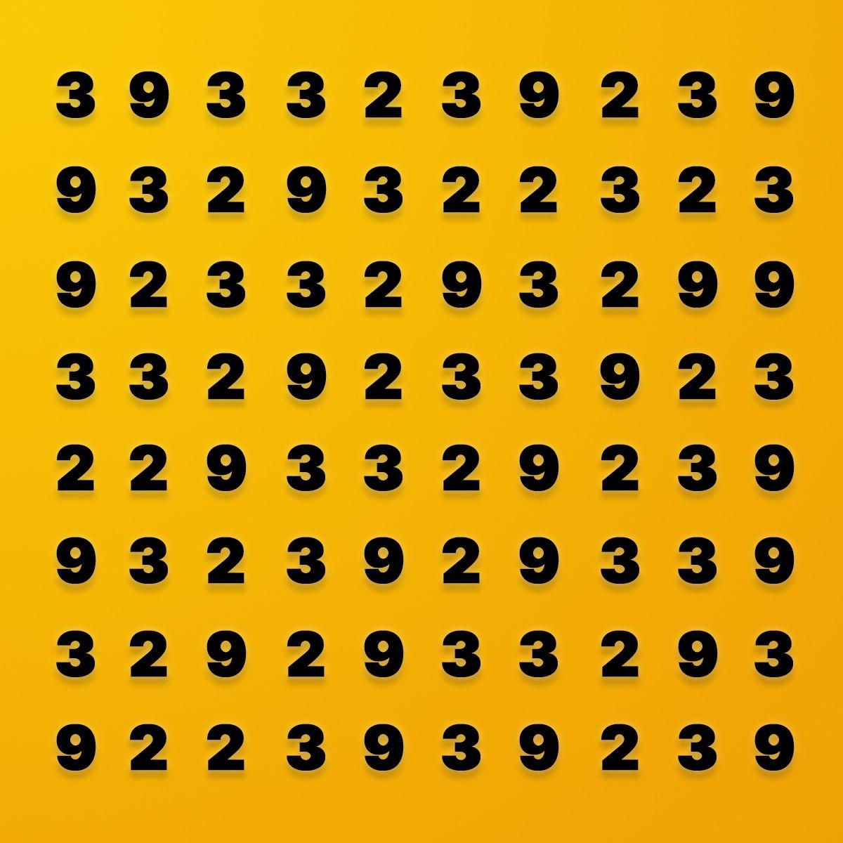 Encontra 9232 Desafio visual para encontrar o número 9232