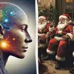 Encontrar uma mulher entre os Father Frosts em 5 segundos: